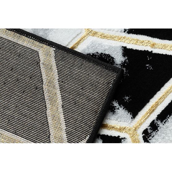 Covor ALLURE 1966 Cub 3D - Structural, stilat, glamour negru / auriu