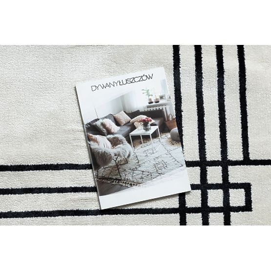 Covor AMOUR 53096C crem - Cadru, linii moderne, elegante