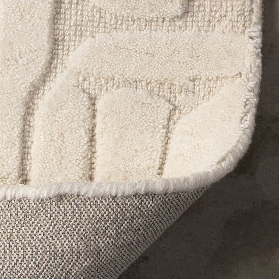 Covor dreptunghiular Sophia, tuftat, bumbac, crem, Dimensiune covor: 120x180