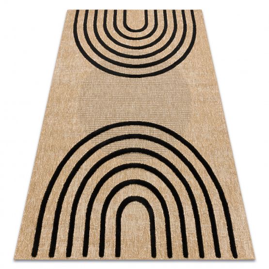 Covor SPARK 0688 bej/negru - Geometric, sisal, structural