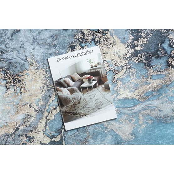 Covoraș de spălat ANDRE Marmură 2248 antiderapant - albastru