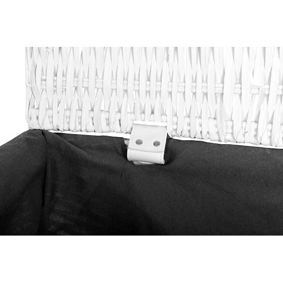 Cufăr din răchită 105L 66x40x40 cm alb-gri