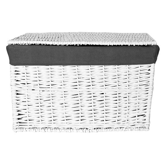 Cufăr din răchită 65L 56x34x34 cm alb-gri