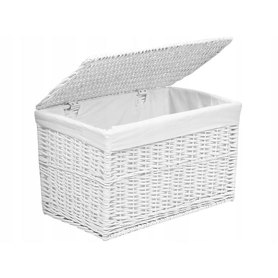 Cufăr din răchită 65L 56x34x34 cm alb
