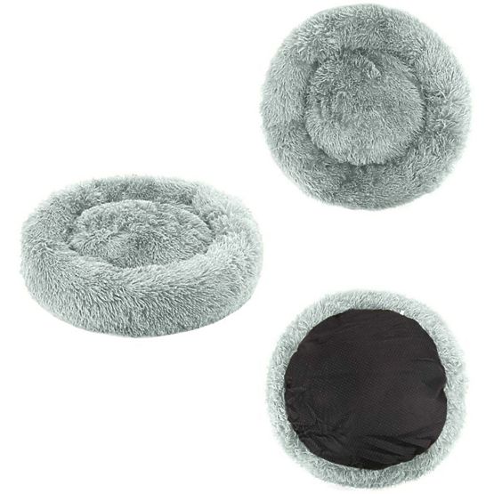 Culcuș universal din pluș pentru câini și pisici 40 cm - gri deschis