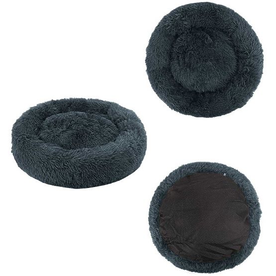 Culcuș universal din pluș pentru câini și pisici 60 cm - gri închis