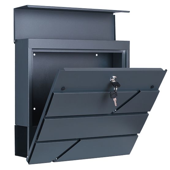 Cutie poștală pentru scrisori Tove cu suport pentru ziare antracit