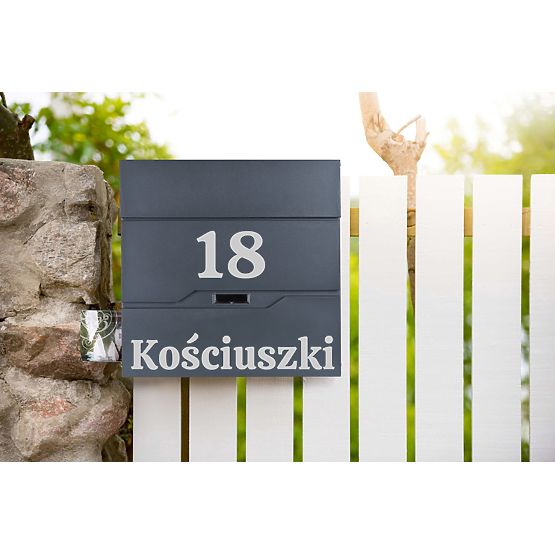 Cutie poștală pentru scrisori Vidar antracit cu inscripții