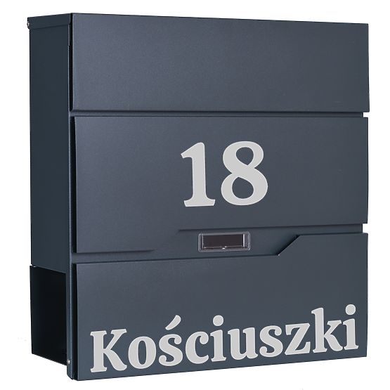 Cutie poștală pentru scrisori Vidar antracit cu inscripții