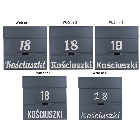 Cutie poștală pentru scrisori Vidar antracit cu inscripții