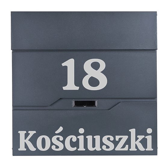 Cutie poștală pentru scrisori Vidar antracit cu inscripții