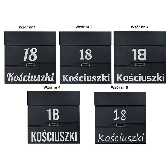 Cutie poștală pentru scrisori Vidar neagră cu inscripții