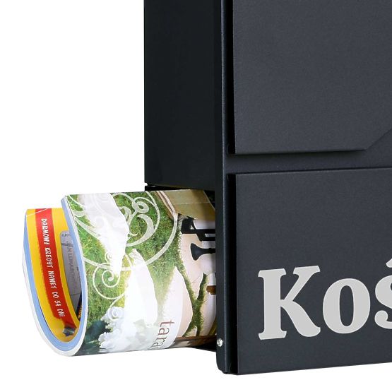 Cutie poștală pentru scrisori Vidar neagră cu inscripții