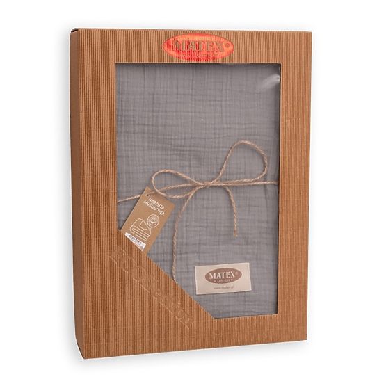 Cuvertură de pat muselină 210x240 gri închis