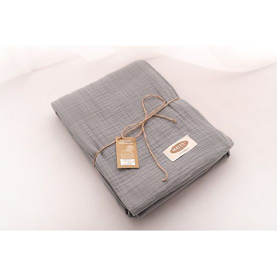 Cuvertură de pat muselină 210x240 gri închis