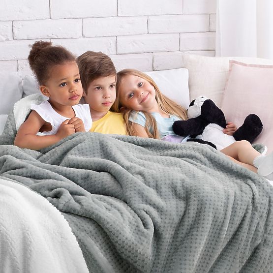 Cuvertură SHLEEPY culoare gri cu model jacquard stil clasic 220x240