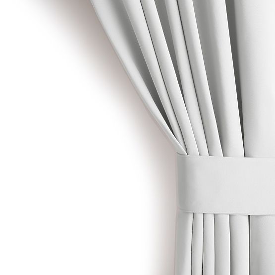 Draperie RESTILO BLACKOUT culoare albă, șerpa pentru prindere, stil clasic, inele argintii, material