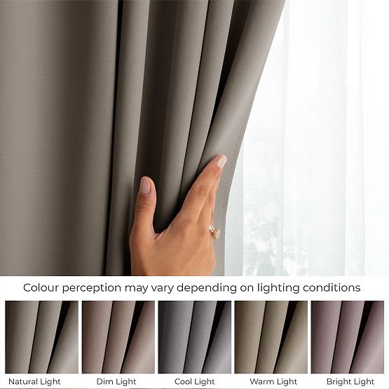 Draperie RESTILO BLACKOUT culoare bej, șerpa pentru prindere, stil clasic, bandă, material blackout 