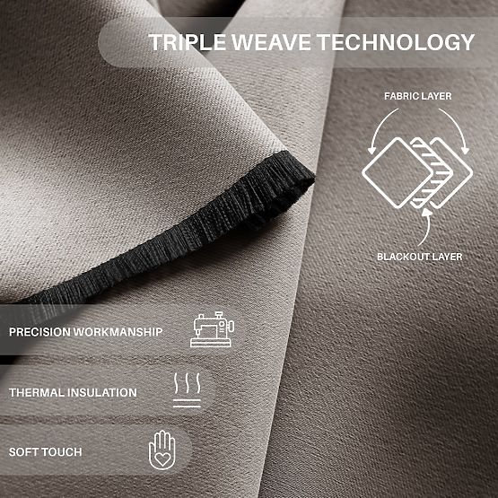 Draperie RESTILO BLACKOUT culoare bej, șerpa pentru prindere, stil clasic, bandă, material blackout 