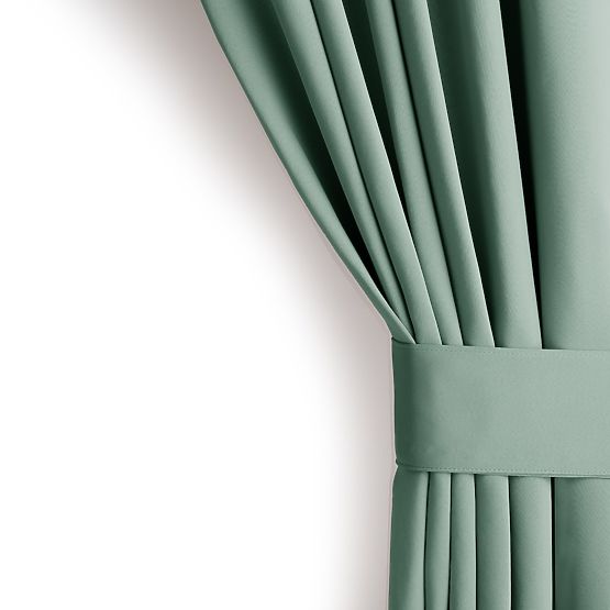 Draperie RESTILO BLACKOUT culoare mentă, gaică, stil clasic, inele argintii, material bl