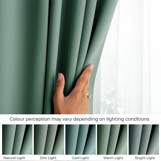Draperie RESTILO BLACKOUT culoare mentă, gaică, stil clasic, inele argintii, material bl