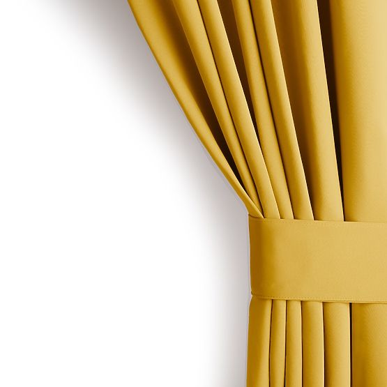 Draperie RESTILO BLACKOUT culoare muștar stil clasic inele argintii material