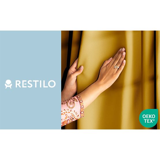 Draperie RESTILO BLACKOUT culoare muștar stil clasic inele argintii material