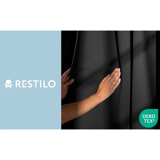 Draperie RESTILO BLACKOUT culoare negru șerpa stil clasic bandă material blackout 140x245
