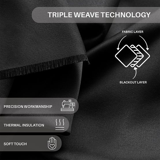 Draperie RESTILO BLACKOUT culoare negru șerpa stil clasic bandă material blackout 140x245