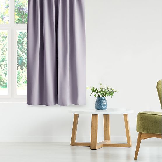 Draperie RESTILO BLACKOUT culoare roz pudră, cordon de strângere, stil clasic, inele argintii