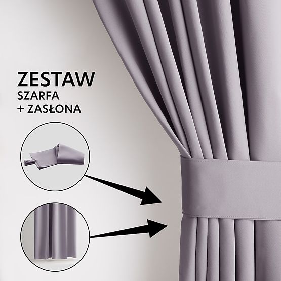 Draperie RESTILO BLACKOUT culoare roz pudră cu șerpa pentru prindere stil clasic cu inele argintii