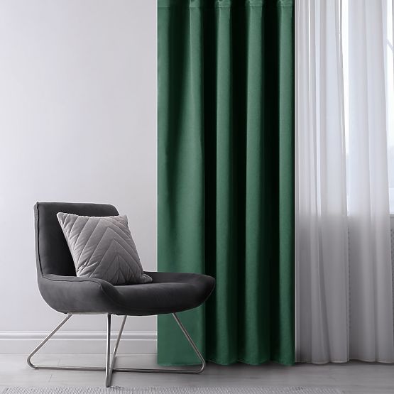 Draperie RESTILO BLACKOUT culoare verde sticlă, stil clasic, bandă multifuncțională, material black