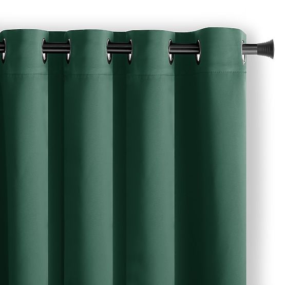 Draperie RESTILO BLACKOUT culoare verde sticlă, stil clasic, inele argintii