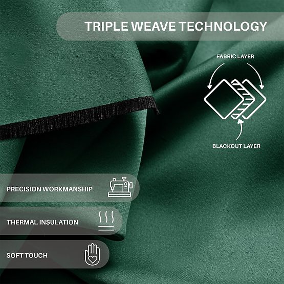 Draperie RESTILO BLACKOUT culoare verde sticlă, stil clasic, inele argintii