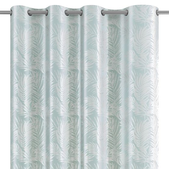 Draperie SILVERLEAVES culoare mentă stil imprimat glamour inele argintii catifea 140x245 AmeliaHom