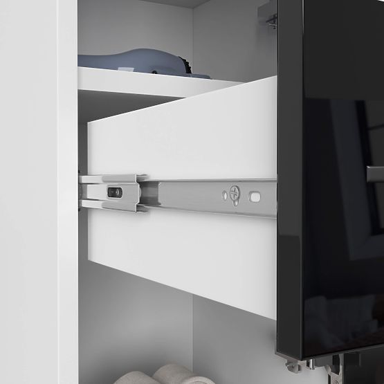 DULAP BAIE FIN COLOANĂ 30 2D 1SZ 85cm PK NEGRU LUCIOASĂ