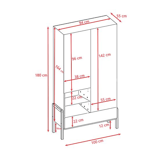 Dulap cu două uși Viktor - alb