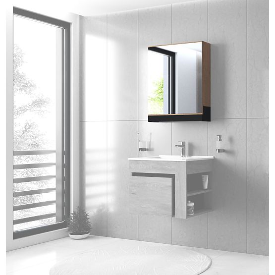 Dulap cu oglindă DUESA 60/1D stejar auriu