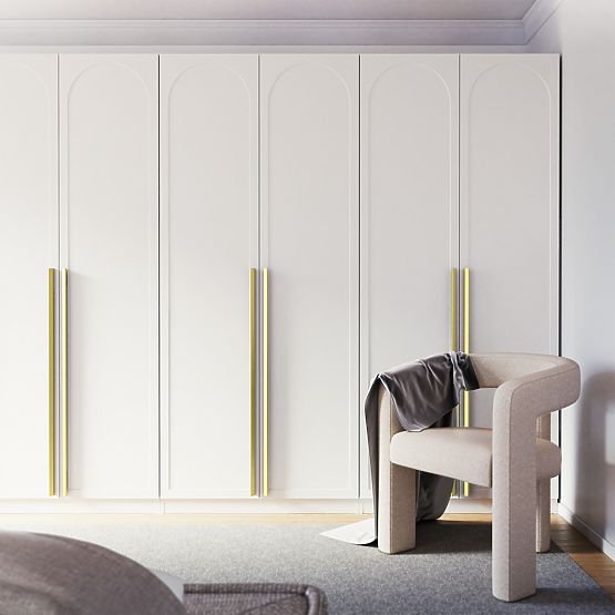 Dulap cu patru uși Neroli, panou arcuit, alb