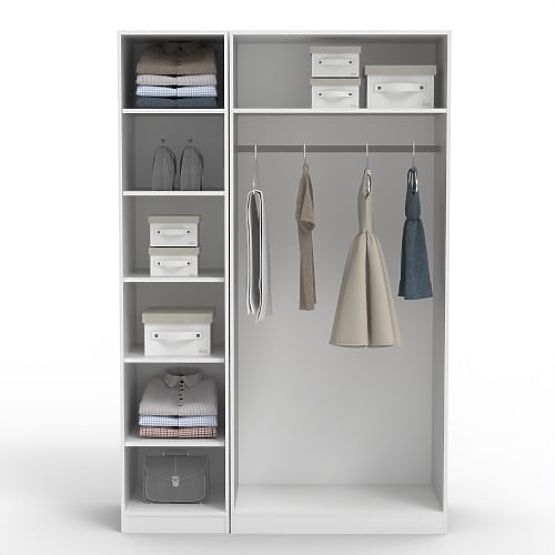 Dulap cu trei uși Neroli cu oglindă, alb