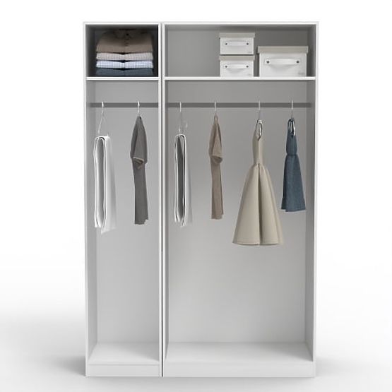 Dulap cu trei uși Neroli, panou arcuit, alb