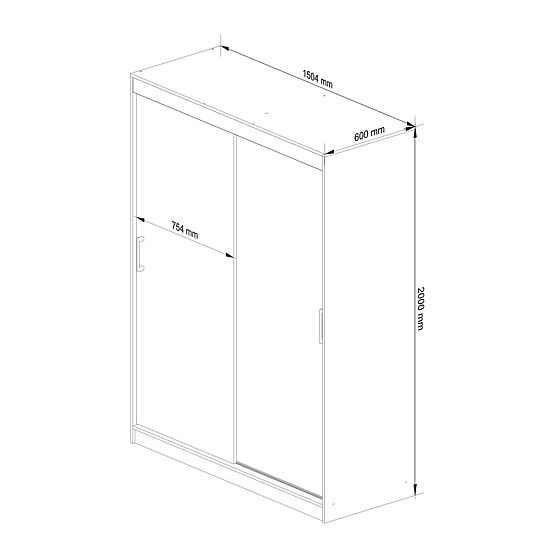 DULAP CU UȘI GLISANTE 150 cm CLP MONO STEJAR SONOMA