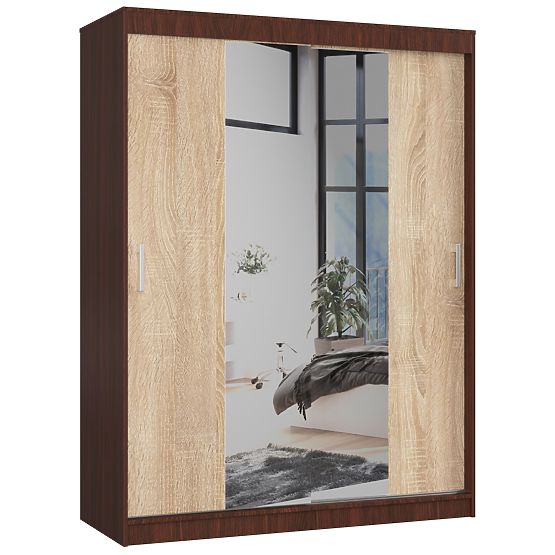 DULAP CU UȘI GLISANTE 150cm CLP WENGE / SONOMA