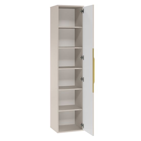 Dulap de baie Avila, canelat, mâner auriu, cașmir