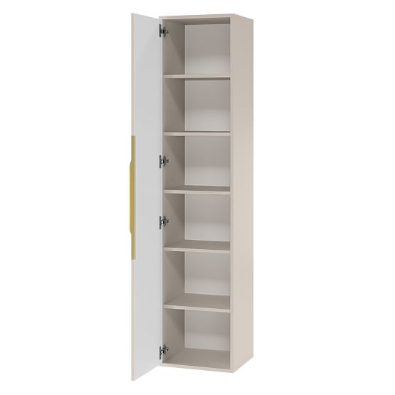 Dulap de baie Avila, canelat, mâner auriu, cașmir