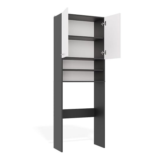 Dulap de Baie deasupra Mașinii de Spălat POLA DK ANTRACIT ALB Raft Coloană 180X64X30