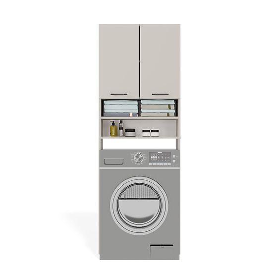 Dulap de baie deasupra mașinii de spălat POLA DK CASHMERE BEJ Raft Coloană 180X64X30