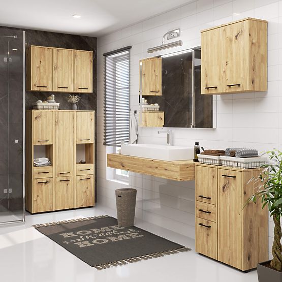 DULAP DE BAIE FIN 2 UȘI STEJAR ARTISAN