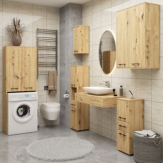 DULAP DE BAIE FIN 2 UȘI STEJAR ARTISAN