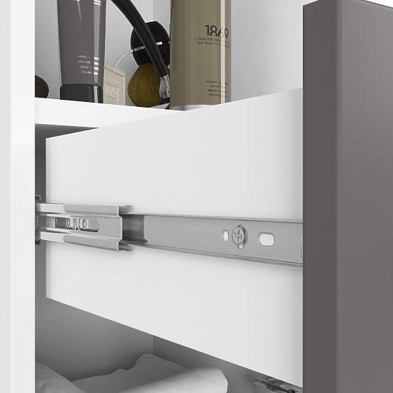 DULAP DE BAIE FIN CU COLOANĂ 30 2U 1S 1P 140cm PK ALB / GRI